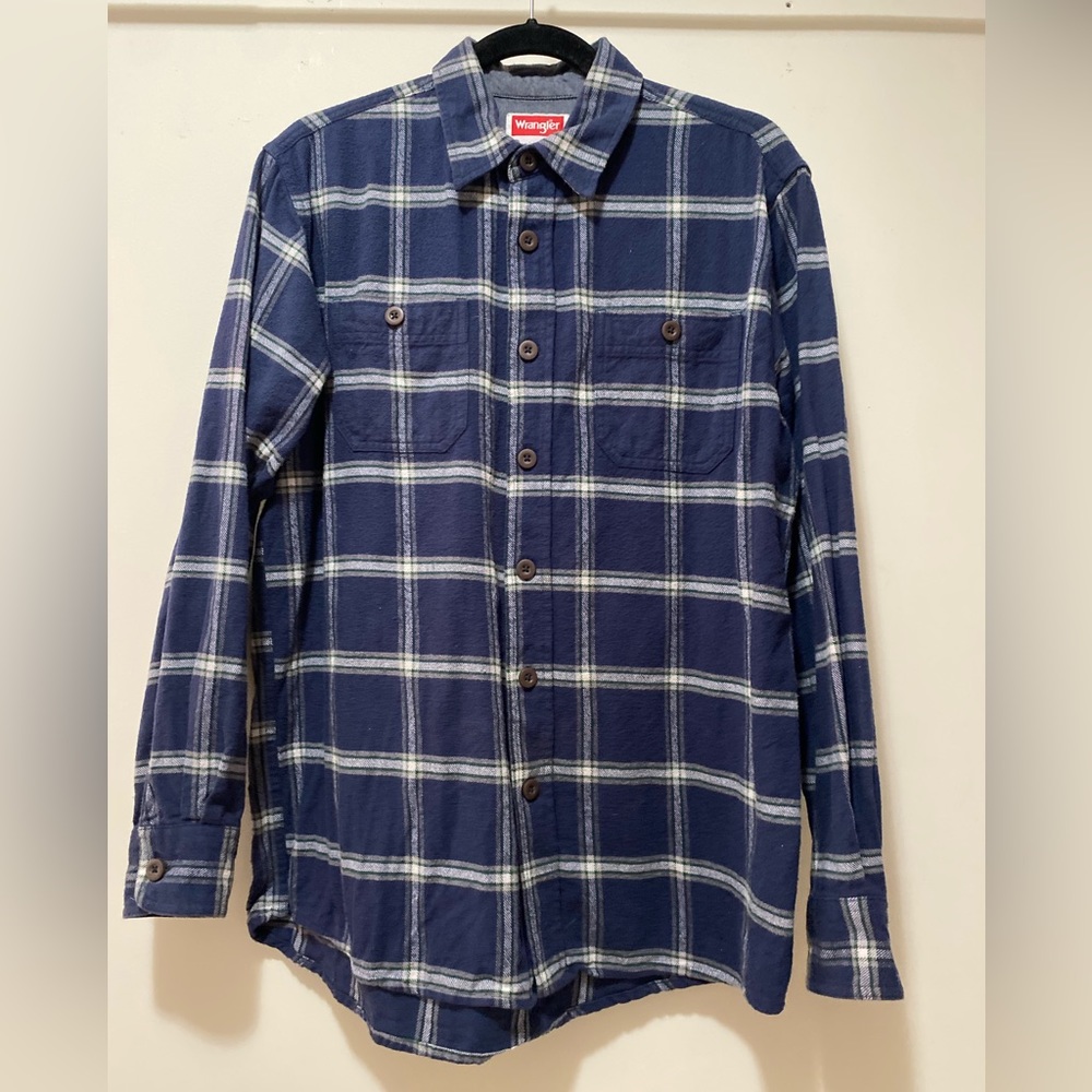 Wrangler Men’s Blue Plaid Flannel